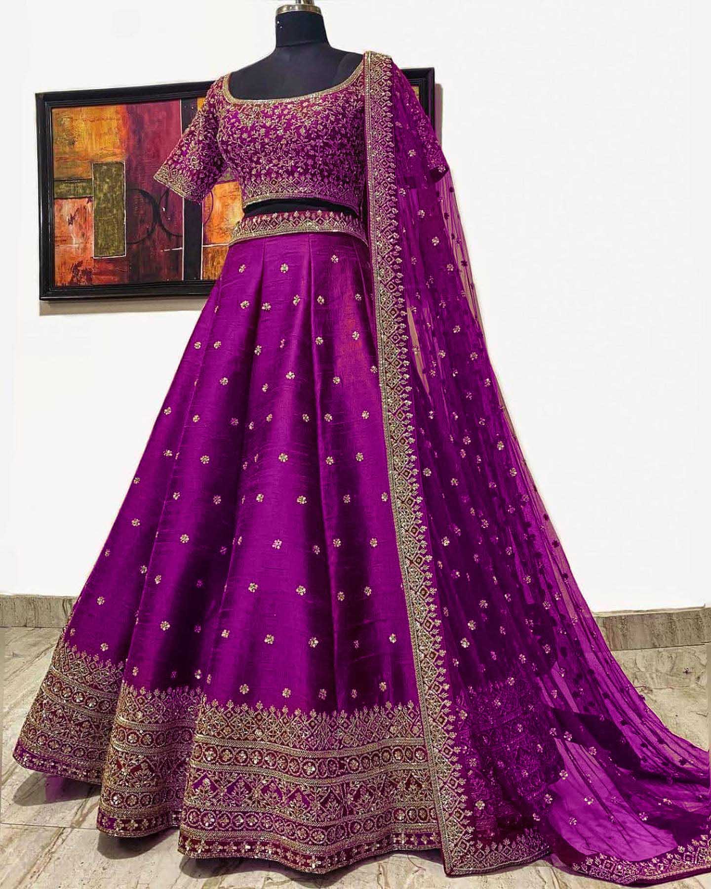 LG 396 Pink Lehenga : Mulberry Silk Blouse : Mulberry Silk Embroidery Sequence Work Dupatta : Georgette Wedding, Party, Festive @1899/- | Bollywood Lehenga, Creative Lehenga, Designer Lehenga, Embroidered Lehenga, Lehenga, Party Wear Lehenga