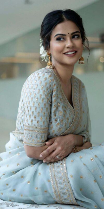 KT 274 Multi Color Saree : Soft Organza Silk Work : Fancy Thread With Sequins Work Casual, Party Wear, Wedding Sky Blue Sequins Saree@1699/- | Bollywood Sarees, Creative Sarees, Designer Sarees, Embroidered Sarees, Ethnic Saree, Party Wear Sarees, Sarees