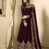 Floor Length Anarkali For Women's In Brown Color With Heavy Georgette