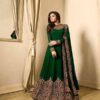 Floor Length Anarkali For Women's In Green Color With Heavy Georgette