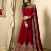 Floor Length Anarkali For Women's In Red Color With Heavy Georgette