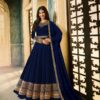 Fragile Blue Color Rangoli With Cording Work Anarkali Suit