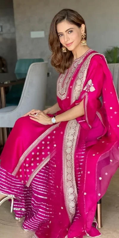 KD 1026 Pink Top : Taffeta Silk Glorious Pink Salwar Suit Work : Embroidery With Sequence Work Party, Wedding, Festive @1699/- Only | Casual Suits, Creative suits, Designer Suits, Palazzo Suits, Party Wear Suits, Salwar suit, Straight Suits