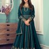 Gorgeous Peacock Blue Color Georgette With Sequence Work Gown