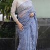 Kangana Ranaut in Lilac Organza With Fancy Rich Sequence Work Saree