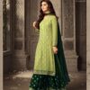 Light Green Faux Georgette Embroidery & Stone Work Sharara Suit