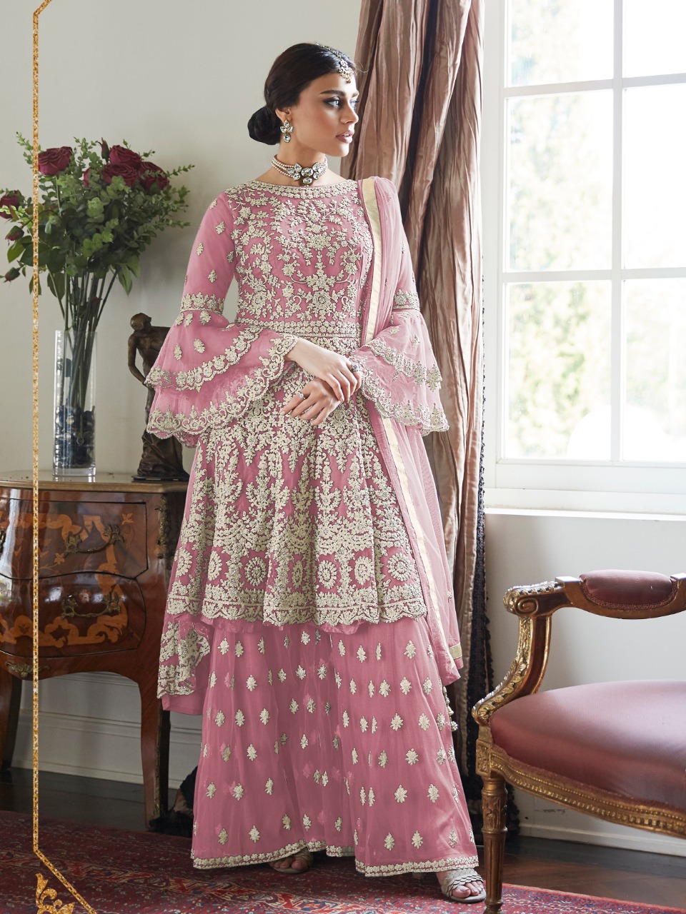 DS 7024 Purple Color : Purple Fabrics: Top :- Butterfly Net With Codding Embroidery Work Sleeves:- Butterfly Net With Codding Embroidery Work | Casual Suits, Creative suits, Designer Suits, Palazzo Suits, Party Wear Suits, Salwar suit, Straight Suits