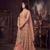 Maisha Women's Wear Peach Color Heavy Net Embroidered Stone Work Sharara Suit