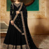 Marvelous Black Georgette Designer Embroidered Anarkali Suit