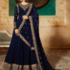 Marvelous Blue Georgette Designer Embroidered Anarkali Suit