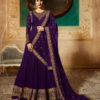 Marvelous Voilet Georgette Designer Embroidered Anarkali Suit