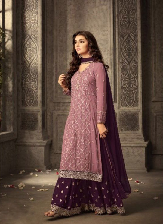MOHINI 47001 PINK-WINE Color: Pink-Wine Fabrics: Top :- Faux Georgette Embroidery And Stone Work Dupatta:- Nazmin Embroidery Work Lace | Casual Suits, Creative suits, Designer Suits, Palazzo Suits, Party Wear Suits, Salwar suit, Straight Suits