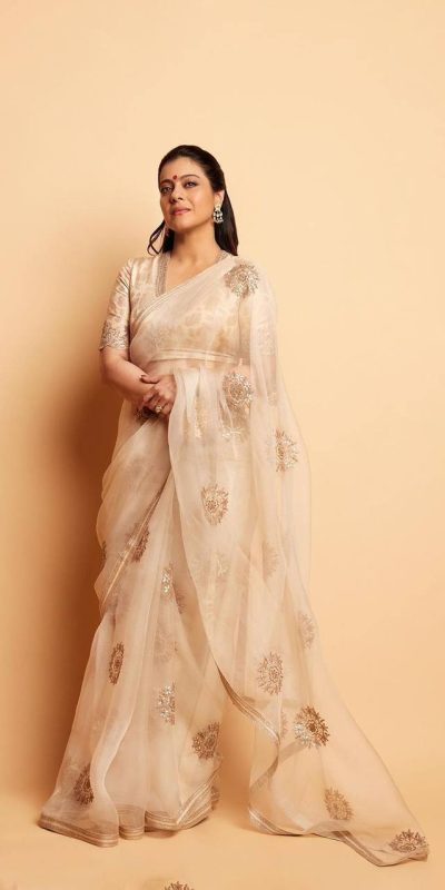Buy Beige Pure Kota Silk Floral Work Saree With Unstitched Blouse Fabric  For Women by Geroo Jaipur Online at Aza Fashions.