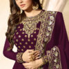 Wonderful Purple Color Faux Georgette & Codding Embroidery work Suit
