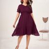 Aesthetically Pleasing Wine Color Heavy Georgette Butti Kurti