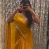 Alluring Mustard Color Jimmy choo Thread Sequence Work Saree