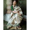 Artful White & Green Color Soft Lichi Silk Jacquard Work Saree