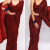 Consummate Red Color Georgette Fancy Sequence Work Saree