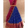Cute Royal Blue Kanjivaram Silk Jacquard Zari Lehenga Choli