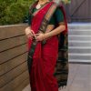 Dazzling Red Color Soft Lichi Silk Cloth Rich Pallu Work Saree