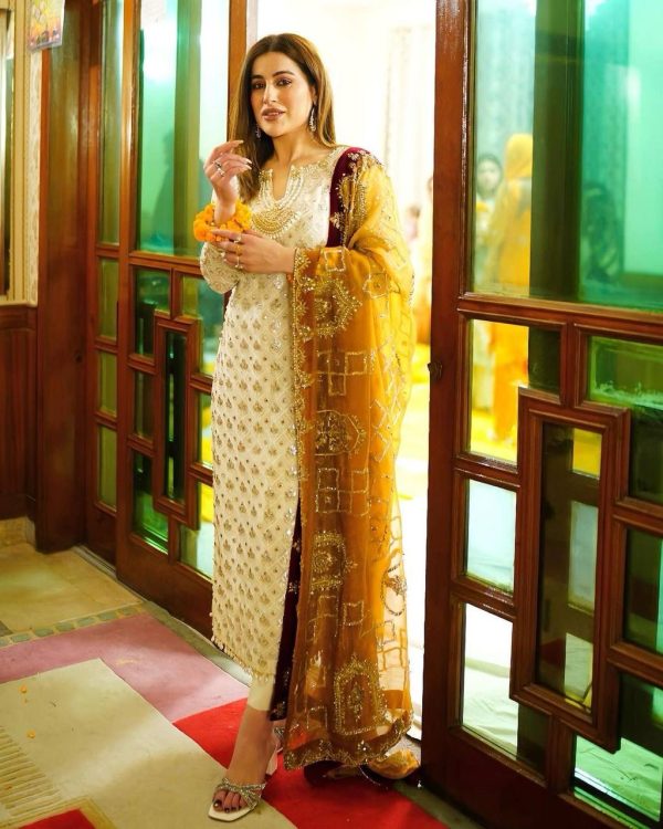 Dazzling White Georgette Embroidery Sequence Sharara Suit