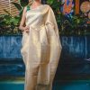 Dazzling White Color Soft Lichi Silk Jacquard Rich Pallu Saree