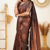 Fancy Coffee Color Soft Lichi Silk Jacquard On All Over Saree