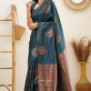 Fancy Peacock Green Color Soft Lichi Silk Jacquard All Over Saree