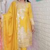 Fine Yellow Color Pure Chinnon Silk Embroidery Salwar Suit