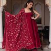 Gorgeous Red Heavy Faux Georgette With Fully Flair Salwar Suit