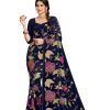 Graceful Black Color Georgette Fancy Thread & Sequence Saree