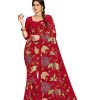 Graceful Red Color Georgette Fancy Thread & Sequence Saree