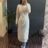 Graceful White Color Foix Georgette thread Sequence Work Kurti