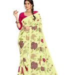 Graceful Yellow Color Georgette Fancy Thread & Sequence Saree