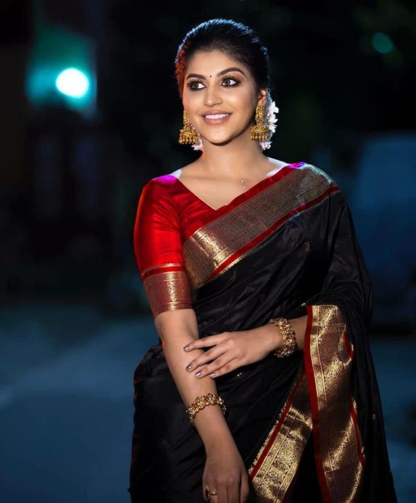 Majestic Black Color Soft Lichi Silk Jacquard On All Over Saree