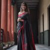 Mystical Black Color Soft Lilan Slab And Beautiful Rich Pallu Saree
