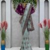 Nice Light Blue Color Organza Thread & Sequence Work Saree