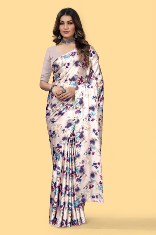 Nice Purple Color Devsena Soft Silk Digital Printed Work Saree