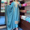 Nice Sky Blue Pure Chinnon Silk Embroidery Sequence Salwar Suit