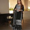 Pretty Black Color Georgette Embroidery Sequence Salwar Suit