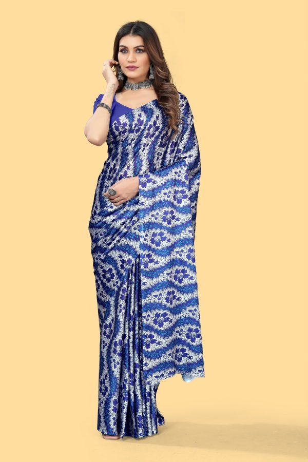 Pretty Blue Color Devsena Soft Silk Digital Printed Saree