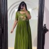 Pretty Green Color Faux Georgette Multi-Thread Work Anarkali Suit