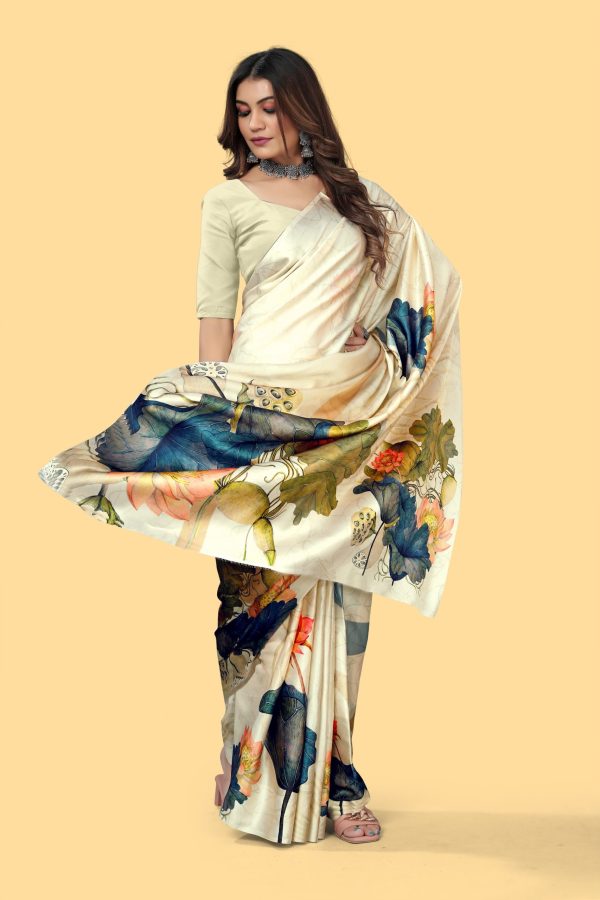 Pretty Light Yellow Color Devsena Soft Silk Digital Printed Saree