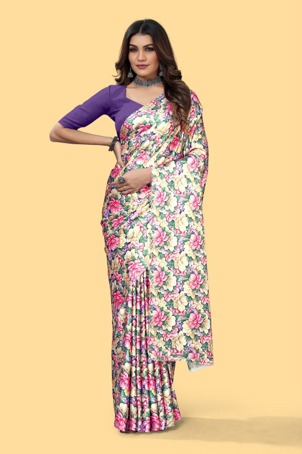 Pretty Pink Color Devsena Soft Silk Digital Printed Saree