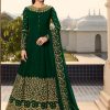 Pretty Stone Green Color Georgette Cording Work Sharara Suit