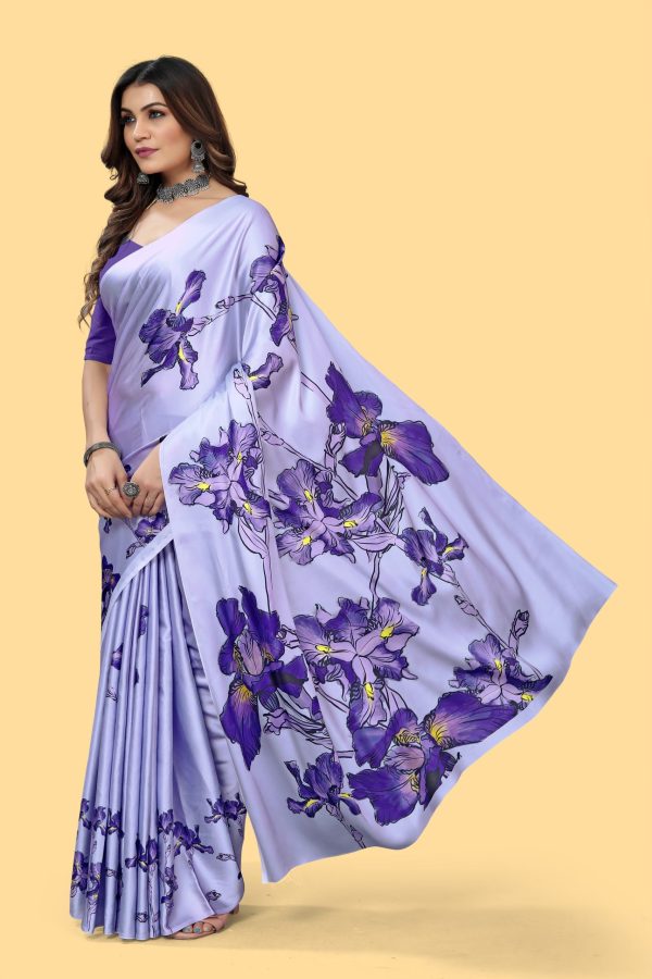 Pretty Violet Color Devsena Soft Silk Digital Printed Saree