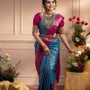Blue Soft Silk Pallu Saree