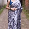 Softly Blue Grey Heavy Devsena Soft Silk Digital Printed Saree