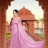 Special Pink Georgette Chiffon Multiple Zari Pata Design Saree