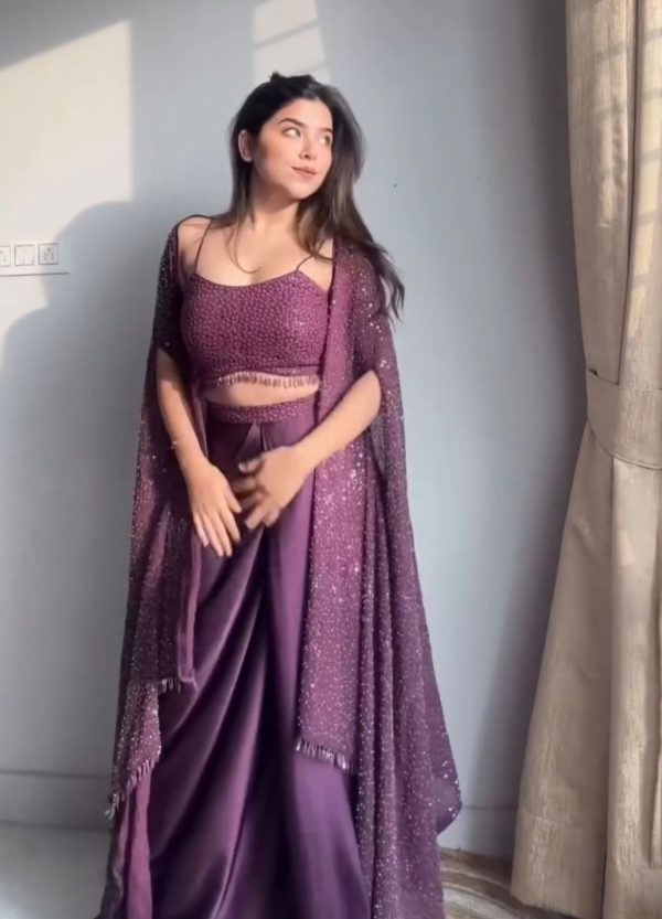Special Purple Color Rangoli Silk Threads Embroidery Salwar Suit
